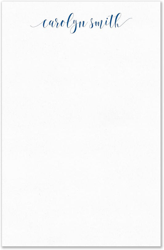 Personalized Notepad Stationery with Name in Lowercase Font, Available in 4 Sizes, Lined or Unlined in Choice of Colors, Note Pad Memo To Do List Pad (Font Style #6)