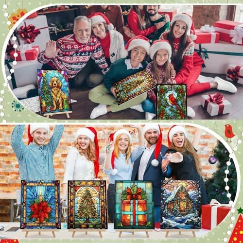 Zhanmai 72 Pcs 12 Sets Sip and Paint Kit Pre Drawn Canvas for Painting 8" x 10" Paint Party Canvas Painting Pre Printed Canvases for Party Favor DIY Virtual Adult's Date Night(Holiday Deer) - Image 4