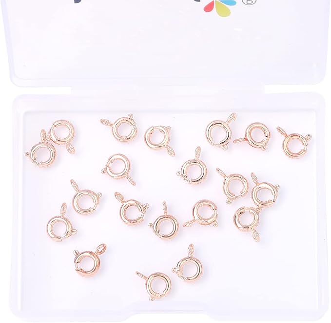 Rose Gold Plated Spring Clasps Non Tarnish 6mm 20pcs for Jewelry Making Findings