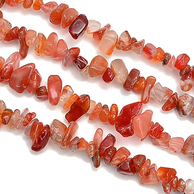 Gemstone Chips Natural Red Agate 3-5mm Healing Crystals Waist Bracelets Necklace Kit Irregular Stone DIY Crafts Design Jewelry Making Approxi 32 inch