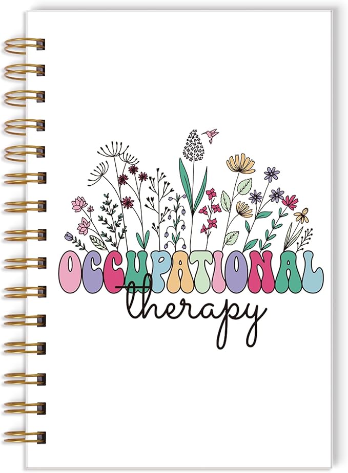 Occupational Therapy Spiral Notebook - Occupational Therapy Gifts for Women OT Gifts for Therapists Flower Spiral Journal Notebooks Therapist Notebook for Note Taking 5.5x8.3 Inch