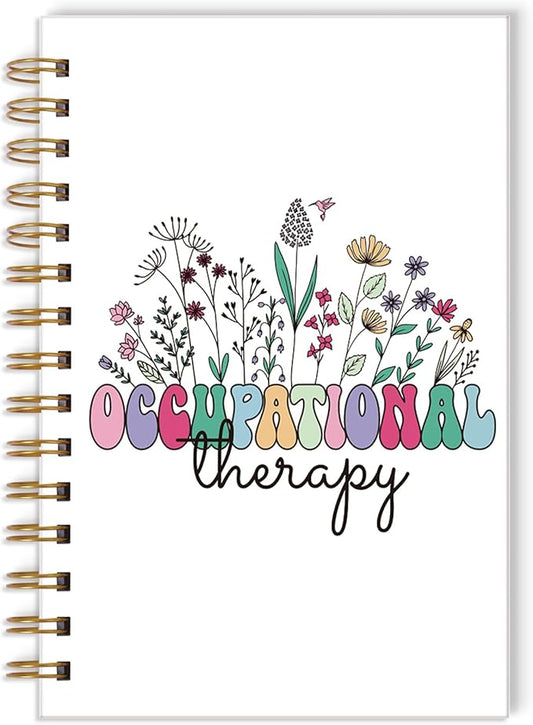 Occupational Therapy Spiral Notebook - Occupational Therapy Gifts for Women OT Gifts for Therapists Flower Spiral Journal Notebooks Therapist Notebook for Note Taking 5.5x8.3 Inch