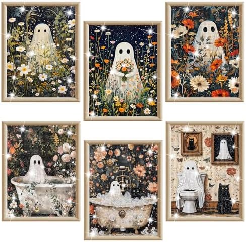 Chunful 6 Pcs Halloween Ghosts Diamond Painting Kits for Adults,10 x 11.8'' by Chunful