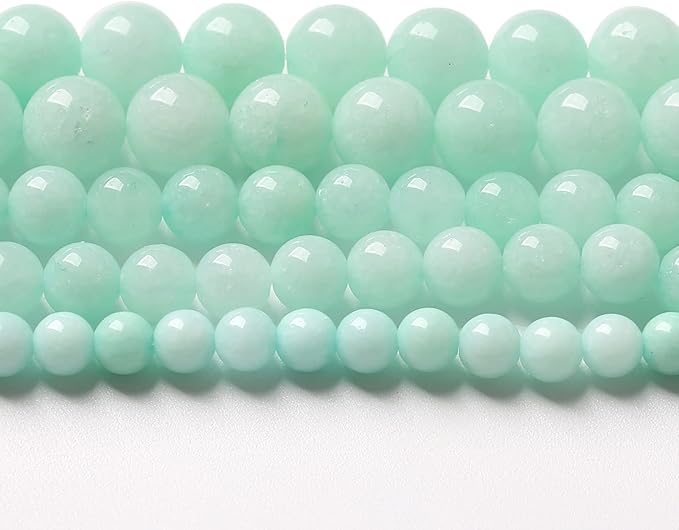 180PCS 4mm Blue Amazonite Stone Beads Round Loose Gemstone Beads for Jewelry Making DIY Bracelet Necklace 32" 2 Strand