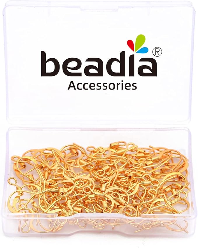 18K Gold Plated Earring Hooks 16x16mm 100pcs for Jewelry Making Findings