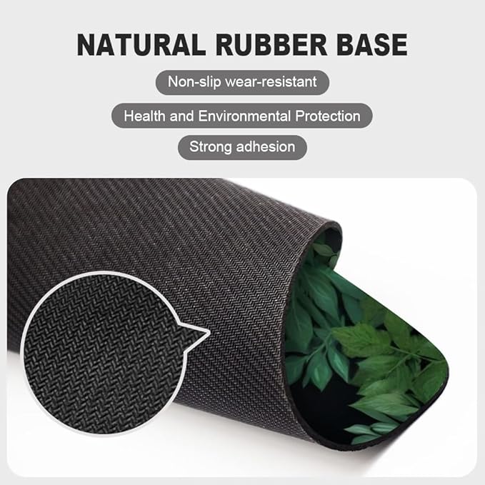 Cute Leaves Pattern Floral Texture Mouse pad, Square Waterproof and Anti Slip Mouse pad for Office laptops