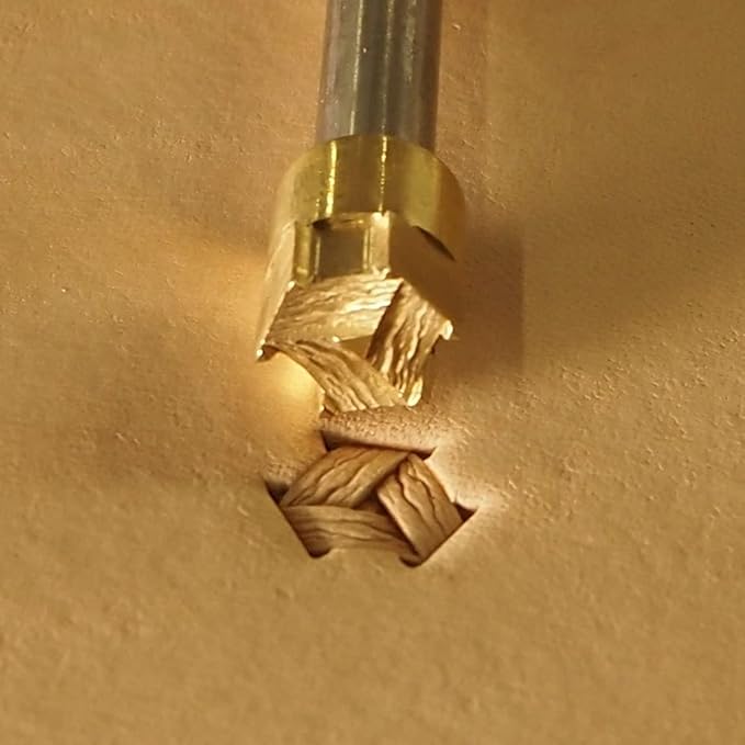 DandS ltd Leather Stamp Tool, Basket Weave, Professional Steel Craft Tool for Leatherworking, Embossing, Carving & Stamping Leather Projects, Belts Wallets & DIY Projects Compatible with Mallet #523M