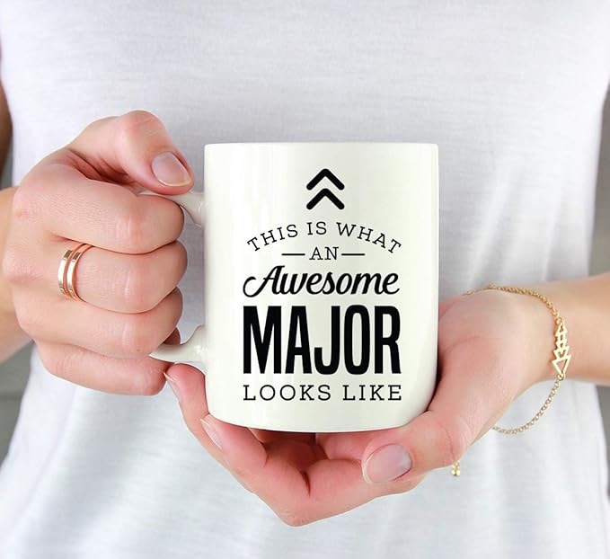 Andaz Press 11oz. Ceramic Coffee Tea Mug Thank You Gift, This is What an Awesome Major Looks Like, 1-Pack, Birthday Christmas Gift Ideas Coworker Him Her, Includes Gift Box