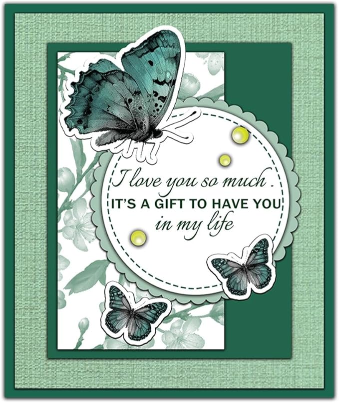 Butterfly Flower Stamps and Cutting Dies for Card Making DIY Transparent Silicone Clear Stamp and Metal Die Cuts Sets for Scrapbooking Paper Greeting Cards Decor Seals Craft Supplies