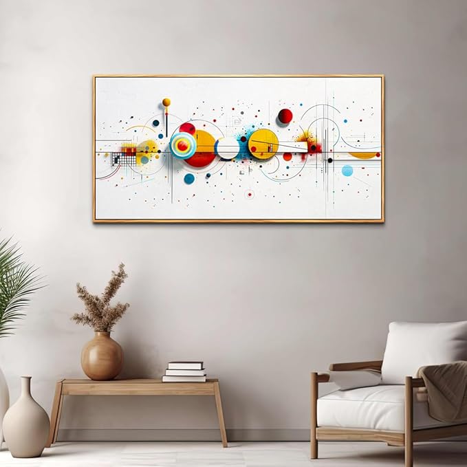 KELIYUAN Large Canvas Wall Decor For Living Room Wall Art For Bedroom Office Murals Abstract geometric drawing Artwork For Modern Stretched and Framed Beach Posters Home Decor Aesthetics 24"X48"