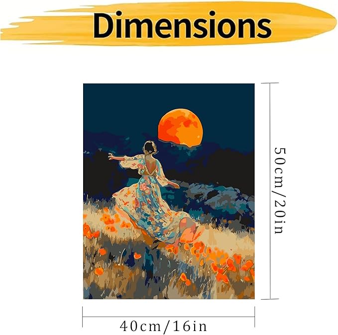CHWGLFGG Paint by Numbers Kit for Adults Beginner, Woman Dancing Adult Paint by Number Kits on Canvas, DIY Acrylic Oil Easy Painting by Numbers for Home Wall Decor 16X20 inch (Without Frame)