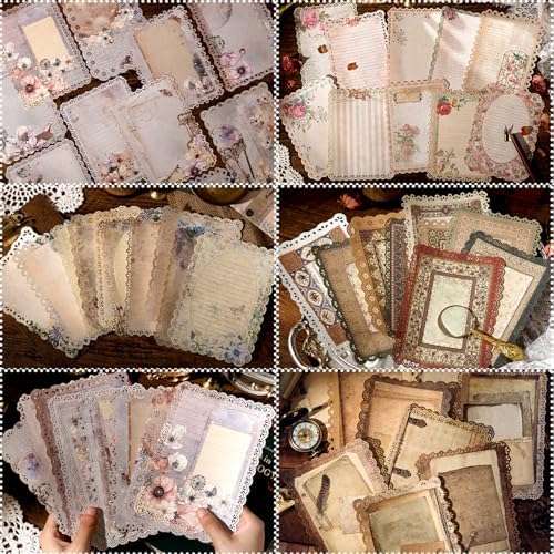 60Pcs Vintage Die-Cut Lace Edge Scrapbook Paper, DIY Junk Journal Supplies by Unknown