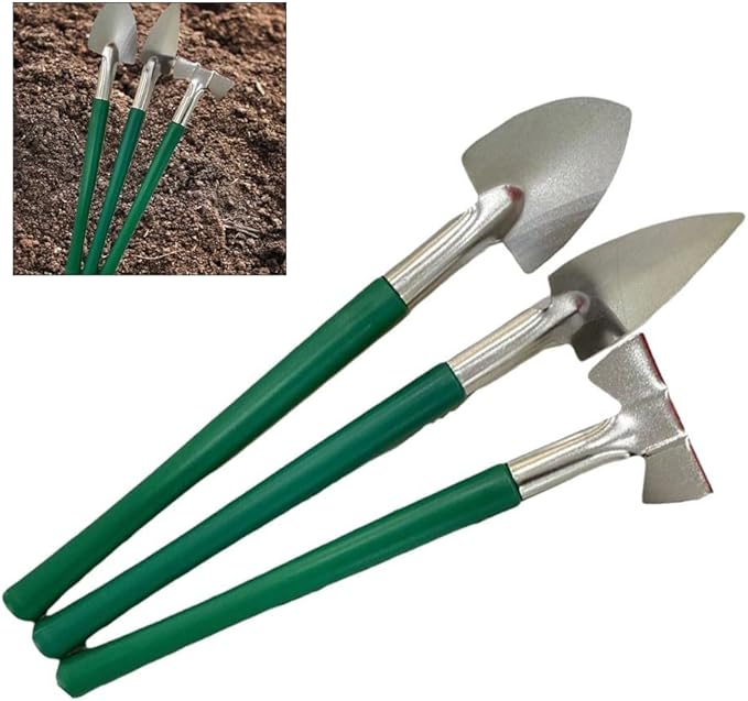 Indoor Gardening Kit 3Pcs Stainless Steel Rake Trowel and Shovel for Succulents Bonsai and Miniature Plants