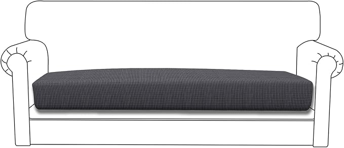 Easy-Going Stretch Cushion Cover Sofa Cushion Furniture Protector Sofa Seat Sofa slipcover Sofa Cover Soft Flexibility with Elastic Bottom(Sofa Cushion, Dark Gray)