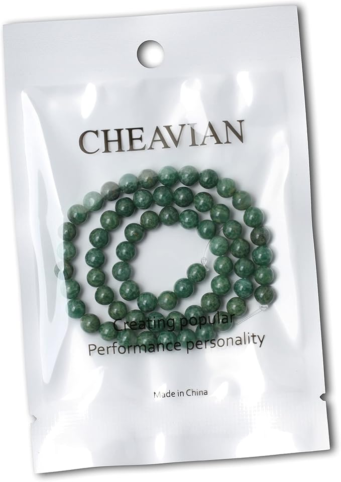 60PCS 6mm Natural African Jade Gemstone Round Loose Beads for Jewelry Making DIY Findings 1 Strand 15"