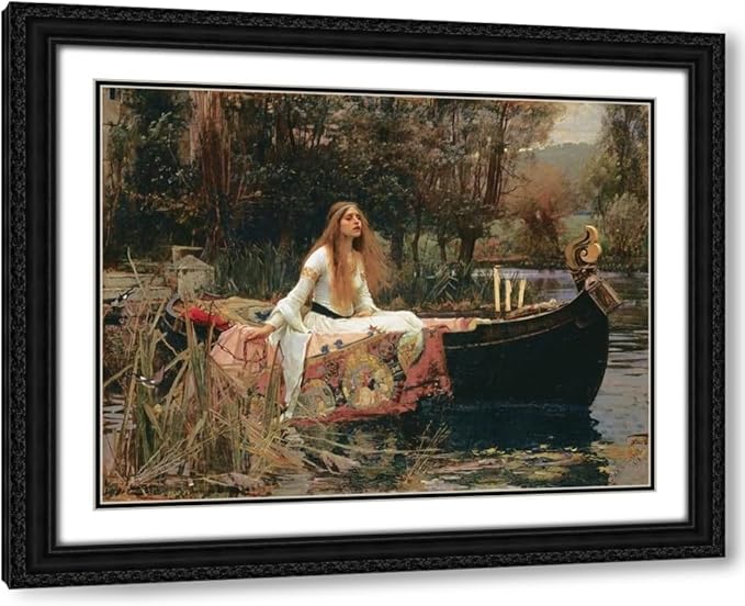 ArtDirect Waterhouse-The Lady of Shallot Custom Framed Art Print Giclee Print or Canvas Options with Various Sizes and Customization by Masters Collection