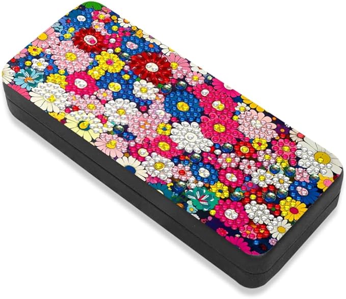 Leatrice 5d Diamond Art Kits for Adults Small Diamond Painting Kit Gem Art Paint by Diamonds Dots Eyeglasses Case DIY for Beginner Women