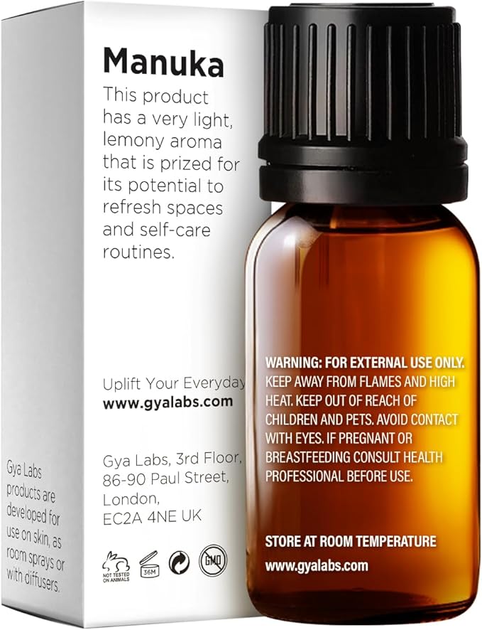 Gya Labs Manuka Essential Oil - 0.34 Fl Oz - for Hair, Skin, Diffuser, Aromatherapy & DIY Candle Making Scent