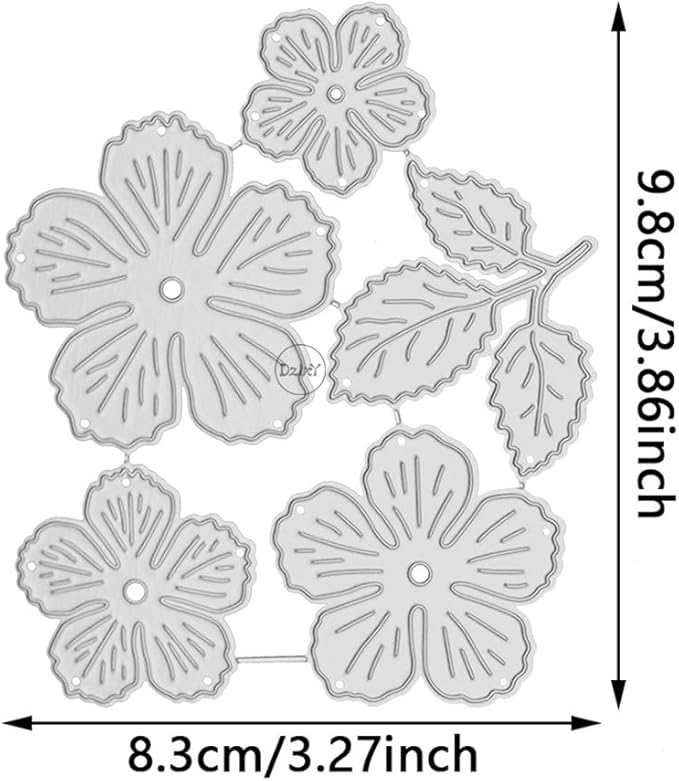 DzIxY Patchwork Peach Blossoms Flowers Leaves Metal Cutting Dies for Card Making Kit Embossing Paper Die Cuts Set Scrapbook Stencils Supplies Machine Templates