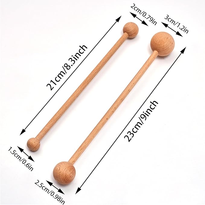 2 Pcs Wooden Throwing Stick for Pottery Shaping, Clay Throwing Stick, Pottery Throwing Tools, Pottery Embossing Tool Trimming Tool for Artist Clay and Pottery Cleanup, Ceramic Molding Supplies