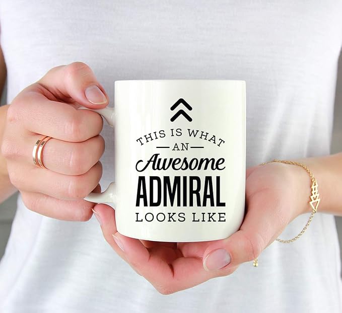 Andaz Press 11oz. Ceramic Coffee Tea Mug Thank You Gift, This is What an Awesome Admiral Looks Like, 1-Pack, Birthday Christmas Gift Ideas Coworker Him Her, Includes Gift Box