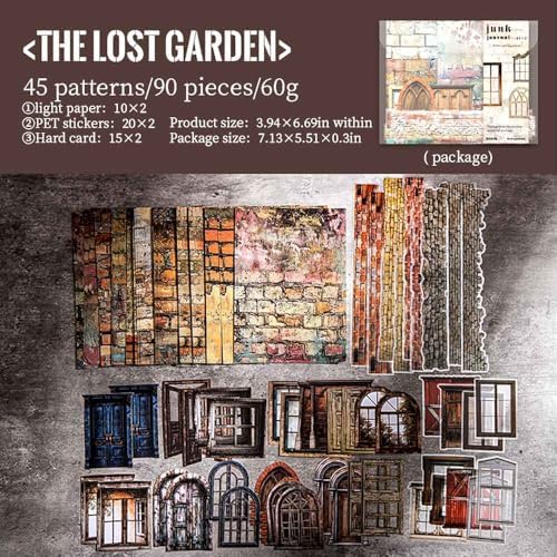 Vilikya 90Pcs Cottagecore Window Frame Stickers for Junk Journal Vintage Cutouts Scrapbook Stickers for Journaling Supplies, PET Stone Sticker & Wall Decoupage Paper for Collage Bujo DIY Craft Planner - Image 2