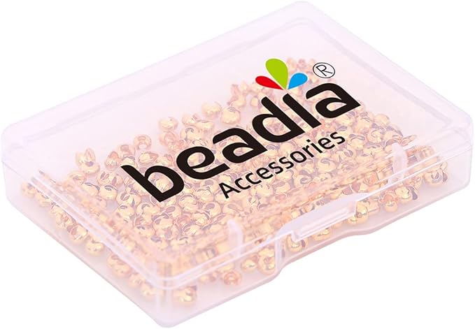 18K Gold Plated Open Crimp Beads Non Tarnish 3.6mm 300pcs for Jewelry Making Findings