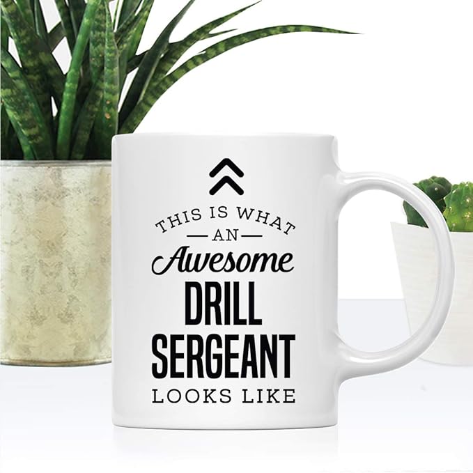 Andaz Press 11oz. Ceramic Coffee Tea Mug Thank You Gift, This is What an Awesome Drill Sergeant Looks Like, 1-Pack