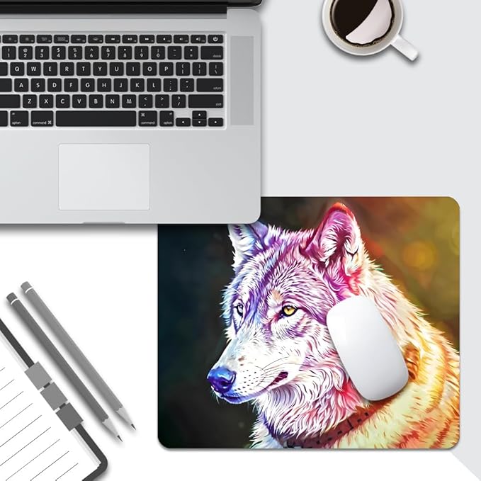 Golden Wolf Texture Mouse pad, Square Waterproof and Anti Slip Mouse pad for Office laptops