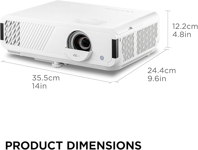 ViewSonic PX749-4K UHD 4K Gaming Projector Designed for Xbox with 4.2ms Response Time, 4000 ANSI Lumens, H/V Keystone, 1.3x Optical Zoom, and USB C for Home Theater