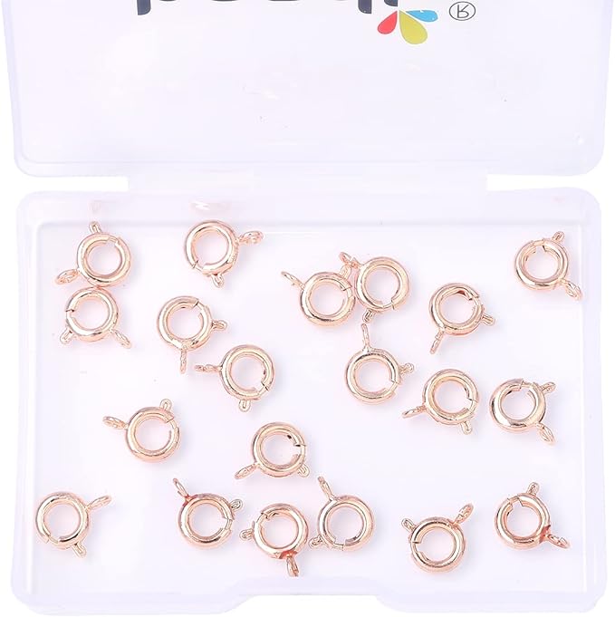 Rose Gold Plated Spring Clasps Non Tarnish 7mm 20pcs for Jewelry Making Findings
