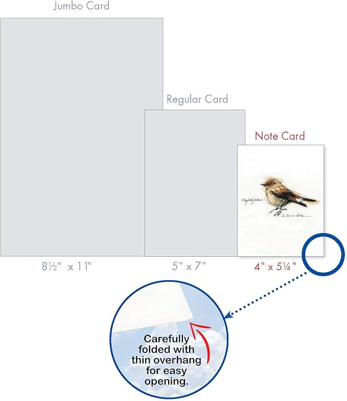 The Best Card Company - 20 Blank Bird Notes with Envelopes - All Occasion Wildlife Nature Animal Card Assortment (10 Designs, 2 Each) - Birds Watching AM3199OCB-B2x10