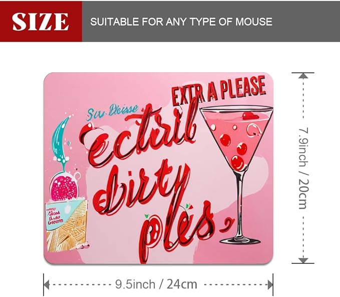 Extra Dirty Please Fun on Weekdays Texture Mouse pad, Square Waterproof and Anti Slip Mouse pad for Office laptops