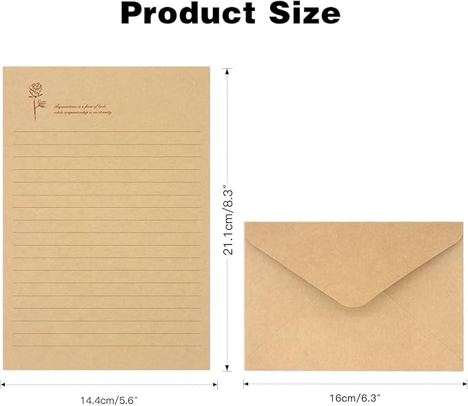 72 PCS Vintage Stationery Set,24 Stationery Writing Papers with 12 Matching Envelopes,Old Looking Stationary Kit for Writing Letters and Invitations