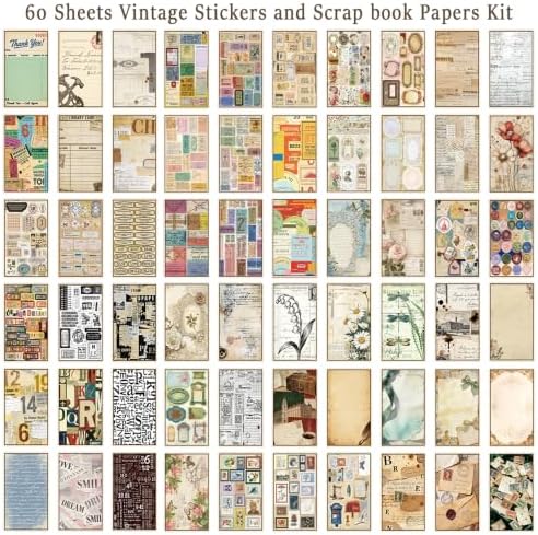 4 Pack Vintage Ephemera Sticker Books, 60 Sheets for Junk Journal Crafts - Image 5