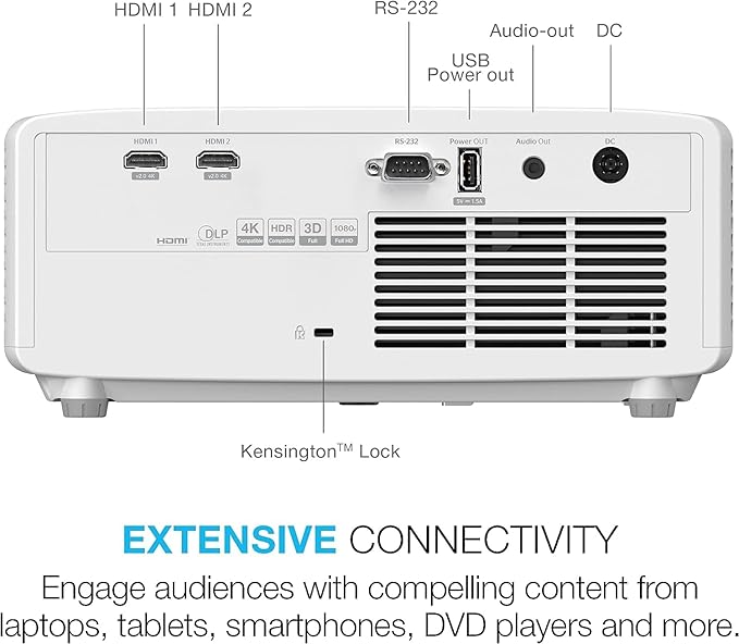 Optoma HZ40HDR HD DLP Theatre and Gaming Projector - White