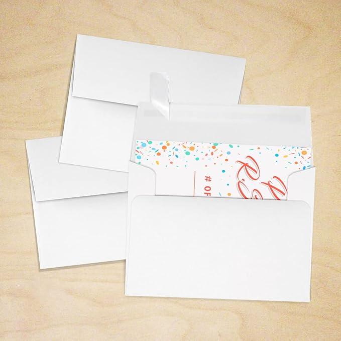 LUXPaper A2 Invitation Envelopes | Peel & Press | 4 3/8" x 5 3/4" | White | 80lb. Text | 500 Qty