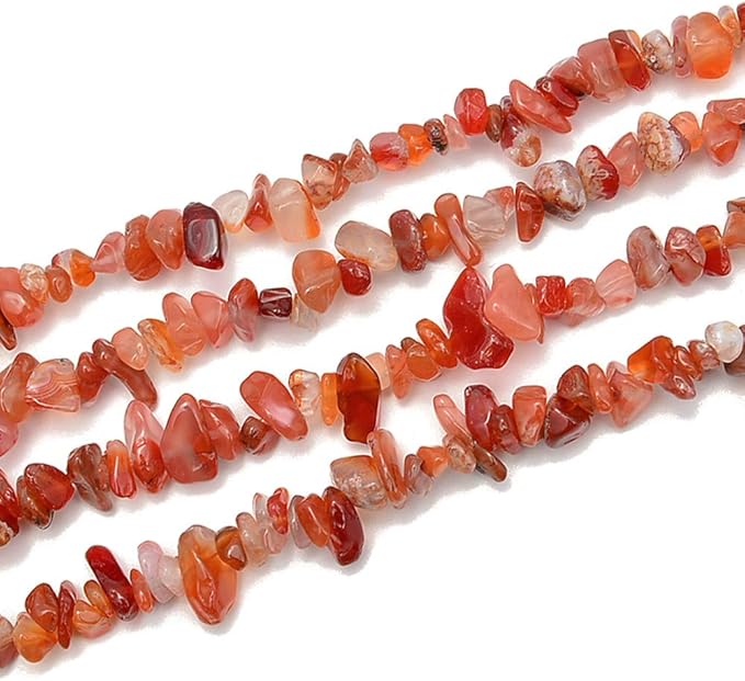 Gemstone Chips Natural Red Agate 3-5mm Healing Crystals Waist Bracelets Necklace Kit Irregular Stone DIY Crafts Design Jewelry Making Approxi 32 inch
