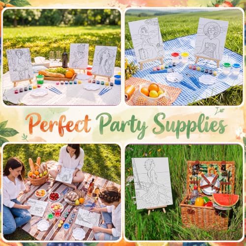 Sherr 140 Pcs 20 Set Pre Drawn Canvas Painting Kit, Summer - Image 4