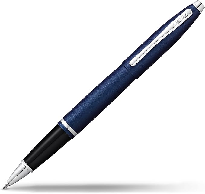Cross Calais Refillable Gel Ink Rollerball Pen, Medium Rollerball, Includes Premium Gift Box - Matte Metallic Blue