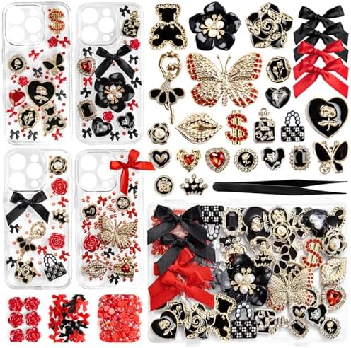 RQAYE Junk case charms,junk case Kit for Customizing Diy Cases,With Cute Bow,Flatback Pearls,Letter Beads, Aesthetic Big Decor for Personalization by Unknown