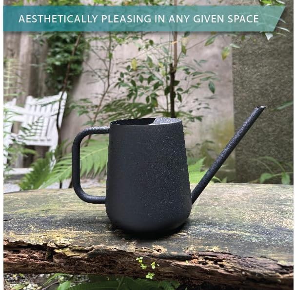 Metal Indoor Plant Watering Can with Long Spout 1000ml - Black - Image 4