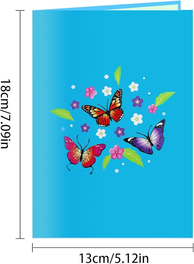 3D Butterfly Greeting Card - Christmas, Birthday & Anniversary Card for Wife, Husband, Girlfriend, Mom, Dad