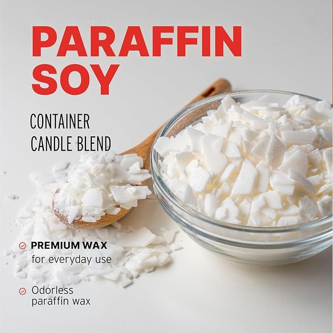Blended Waxes, Inc. Soy Paraffin Blend Bulk Wax for Candle Making, Single Pour, Easy to Use Pastilles, Odorless & Premium Mix of Paraffin & Soy Wax 10 lbs, White