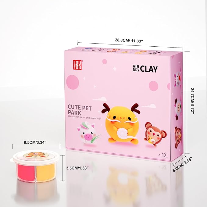 Air Dry Clay Kits - Modeling Clay for Kids, Ultra Light & Soft, Safe & Non-Toxic, 12 Boxes DIY Model Magic Clay with Sculpting Tools & Tutorials, Creatible Art Crafts Toys Gifts Boys Girls