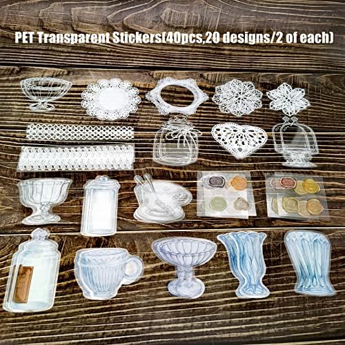 Esweny 260PCS Vintage Journaling Scrapbooking Supplies Scrapbook Sticker Paper Ephemera Pack for Junk Journal Planners Collage Craft Notebooks Album (Coffee and Bread) - Image 6