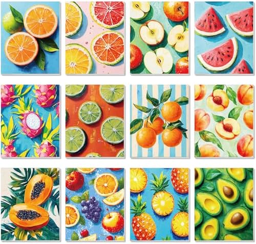 Engrowtic 12 Pcs 8 x 10'' Fruit Pre Drawn Canvas to Paint Pre Printed Sketched Canvas for Adult Ladies Paint Art Party Favor Board Set for Craft (Fruit Style) by Engrowtic