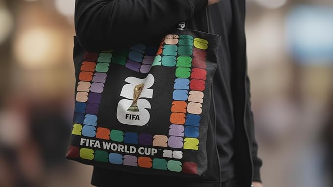 FIFA World Cup DIY Canvas Tote Bag Kit – Soccer Fan Fabric Craft Project – Includes 24" x 43" Printed Canvas Panel & Instructions – Create a 16" x 15" Reusable Tote for Everyday Use or Gifts