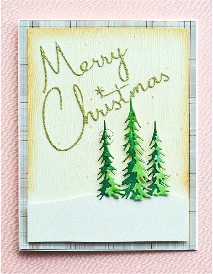 DzIxY English Words Merry Christmas Metal Cutting Dies for Card Making Kit Embossing Paper Die Cuts Set Scrapbook Stencils Supplies Machine Templates