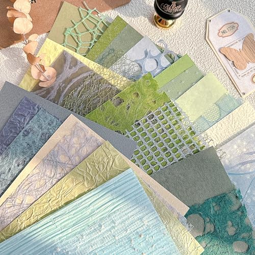 30 Pcs Large A4 Handmade Textured Scrapbook Paper Mesh Journaling Supplies - Image 4